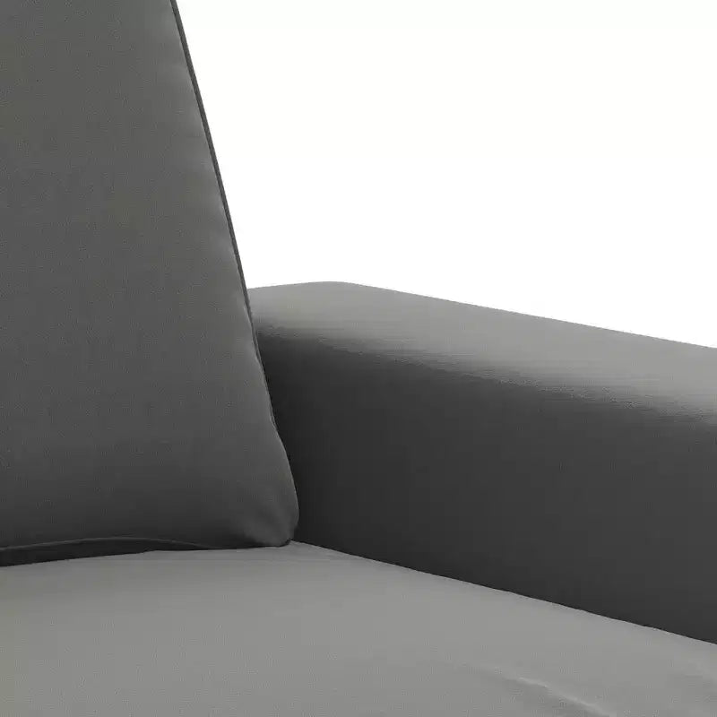 2-Seater Microfiber Sofa - Dark Gray - Durable Upholstery, Adjustable Comfort - Modern Design for Living Room, Lounge, or Office.