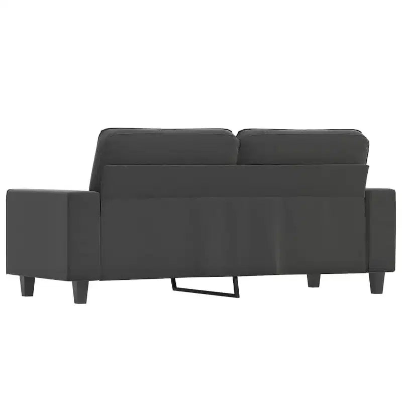 2-Seater Microfiber Sofa - Dark Gray - Durable Upholstery, Adjustable Comfort - Modern Design for Living Room, Lounge, or Office.