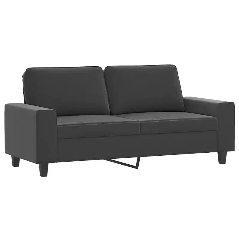 2-Seater Microfiber Sofa - Dark Gray - Durable Upholstery, Adjustable Comfort - Modern Design for Living Room, Lounge, or Office.