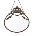 Storied Home Pewter Framed Wall Mirror with Decorative Chain and Antique Finish, Bronze