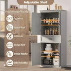 Dispensa a Colonna, 70 Armadietti Dispensa Alti da Cucina con 2 Ante e 3 Ripiani Regolabili, Credenza Autoportante, Armadio Moderno per il Bagno