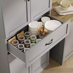 Dispensa a Colonna, 70 Armadietti Dispensa Alti da Cucina con 2 Ante e 3 Ripiani Regolabili, Credenza Autoportante, Armadio Moderno per il Bagno