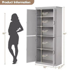 Dispensa a Colonna, 70 Armadietti Dispensa Alti da Cucina con 2 Ante e 3 Ripiani Regolabili, Credenza Autoportante, Armadio Moderno per il Bagno