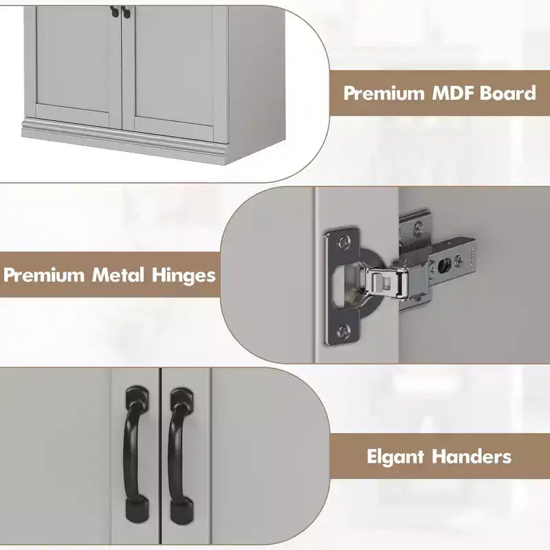 Pantry Cabinet,70 Tall Kitchen Pantry Cabinets with 2 Doors and 3 Adjustable Shelves, Freestanding Cupboard, Modern Storage Cabinet for Bathroom