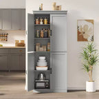 Pantry Cabinet,70 Tall Kitchen Pantry Cabinets with 2 Doors and 3 Adjustable Shelves, Freestanding Cupboard, Modern Storage Cabinet for Bathroom