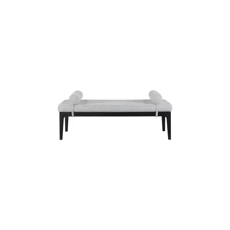Meridian Furniture,Priscilla Linen Textured Fabric Bench