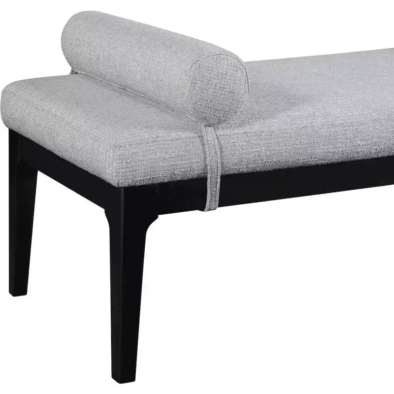 Meridian Furniture,Priscilla Linen Textured Fabric Bench