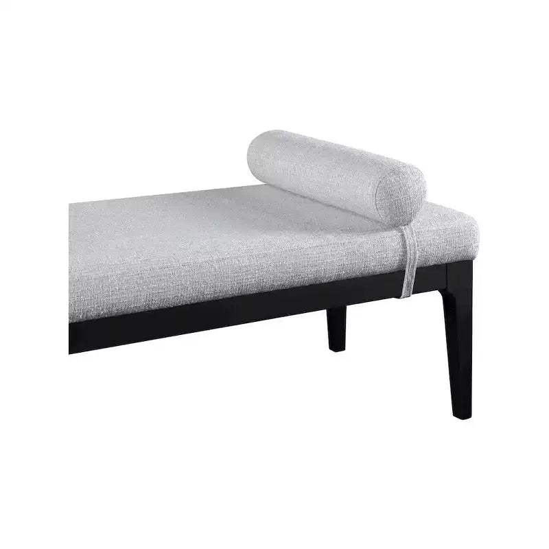 Meridian Furniture,Priscilla Linen Textured Fabric Bench