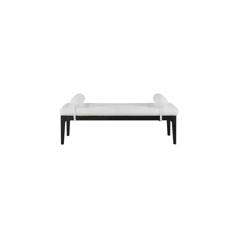 Meridian Furniture,Priscilla Linen Textured Fabric Bench