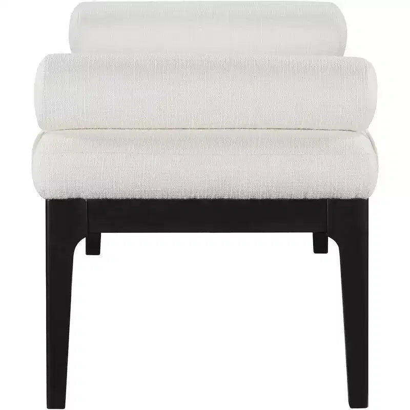 Meridian Furniture,Priscilla Linen Textured Fabric Bench