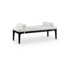 Meridian Furniture,Priscilla Linen Textured Fabric Bench
