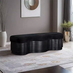 Meridian Furniture, Panca in Velluto Pelliccia Savoy