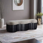 Meridian Furniture, Panca in Velluto Pelliccia Savoy
