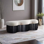 Meridian Furniture, Panca in Velluto Pelliccia Savoy