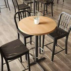 Piano del tavolo rotondo Flash Furniture Bennett in legno massello spesso 3,8 cm per interni