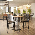 Piano del tavolo rotondo Flash Furniture Bennett in legno massello spesso 3,8 cm per interni