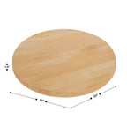 Piano del tavolo rotondo Flash Furniture Bennett in legno massello spesso 3,8 cm per interni