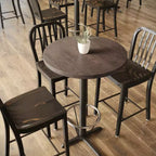 Piano del tavolo rotondo Flash Furniture Bennett in legno massello spesso 3,8 cm per interni