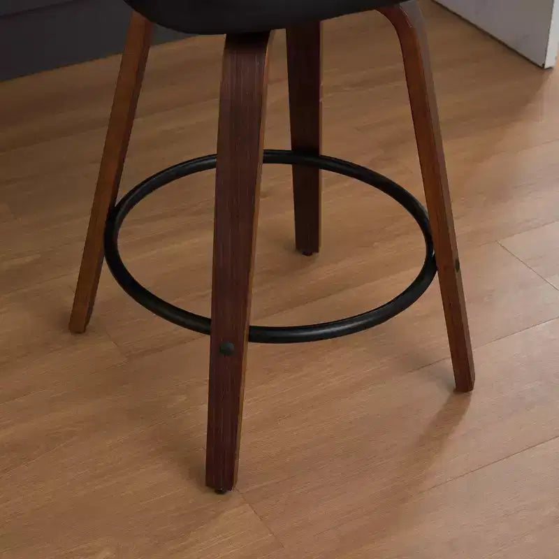 Set of 2 Counter Height Bar Stools - 26 Rattan Counter Height Stools With Cane Back and Upholstered Seat
