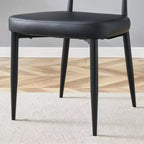 Set di 4 sedie da pranzo nere minimaliste ergonomiche con schienale curvo e seduta confortevole