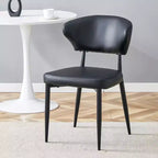 Set di 4 sedie da pranzo nere minimaliste ergonomiche con schienale curvo e seduta confortevole