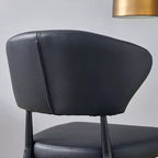 Set di 4 sedie da pranzo nere minimaliste ergonomiche con schienale curvo e seduta confortevole