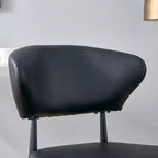 Set di 4 sedie da pranzo nere minimaliste ergonomiche con schienale curvo e seduta confortevole