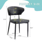 Set di 4 sedie da pranzo nere minimaliste ergonomiche con schienale curvo e seduta confortevole