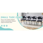 Set di 4 sedie da pranzo nere minimaliste ergonomiche con schienale curvo e seduta confortevole