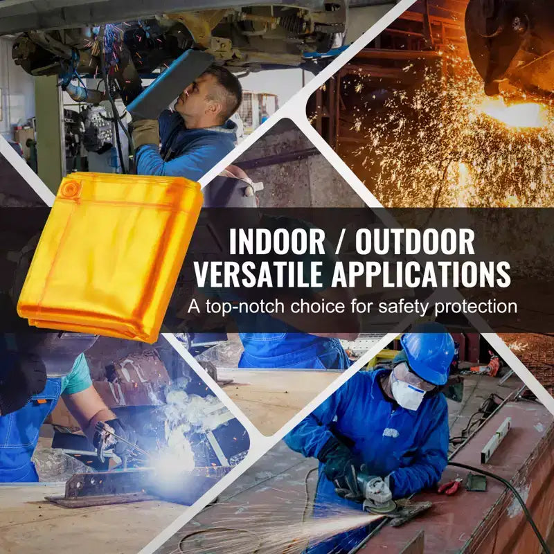 Welding Screen with Frame, 6' x 6' Welding Curtain Screen, Flame-Resistant Vinyl Welding Protection Screen on 4 Swivel Wheel, Yellow