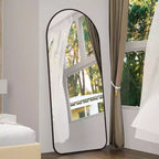 Acekool 71x32 Arched Full Length Mirror, Black Aluminum Frame, Large Standing Mirror for Living Room, Bedroom, Entryway