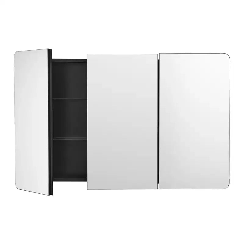 VEVOR Medicine Cabinet, 25.5 x 40 inch, Medicine Cabinet for Bathroom with Mirror, Aluminum Frame, 4-layer Adjustable Shelves, Black
