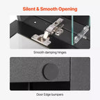 Pensile da bagno con specchio, 25,5 x 40 pollici, cornice in alluminio, ripiani regolabili su 4 livelli, nero
