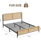 Struttura Letto in Rattan - Bohémien Matrimoniale con Contenitore