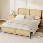 Struttura Letto in Rattan - Bohémien Matrimoniale con Contenitore