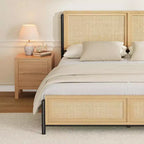Struttura Letto in Rattan - Bohémien Matrimoniale con Contenitore