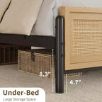 Struttura Letto in Rattan - Bohémien Matrimoniale con Contenitore