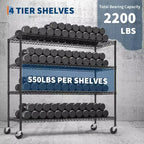 Scaffale a 4 ripiani in filo metallico resistente con ruote bloccabili, ripiani regolabili per cucina, garage, dispensa, capacità 1134 kg