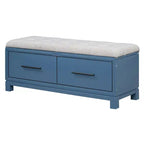 Panca Portascarpe con Cuscino Rimovibile, Panca da Ingresso con Contenitore Nascosto per Soggiorno, Ingresso e Corridoi, Blu Navy