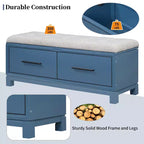 Panca Portascarpe con Cuscino Rimovibile, Panca da Ingresso con Contenitore Nascosto per Soggiorno, Ingresso e Corridoi, Blu Navy