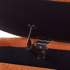 Panca contenitore moderna, panca da letto imbottita con contenitore, sgabello da letto con cerniera di sicurezza per camera da letto, arancione