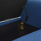 Panca Moderna da Fondo Letto con Braccioli e Vano Contenitore, Grande Poggiapiedi Imbottito, Comoda Panca da Finestra/Vanity per Soggiorno, Blu Marino
