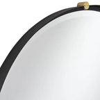 Specchio da parete rotondo Uttermost Ronson 34, oro e nero opaco
