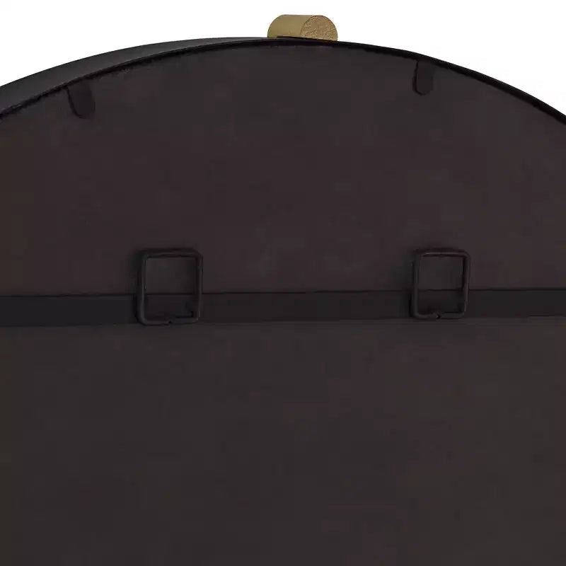 Uttermost Ronson 34 Gold and Matte Black Round Wall Mirror