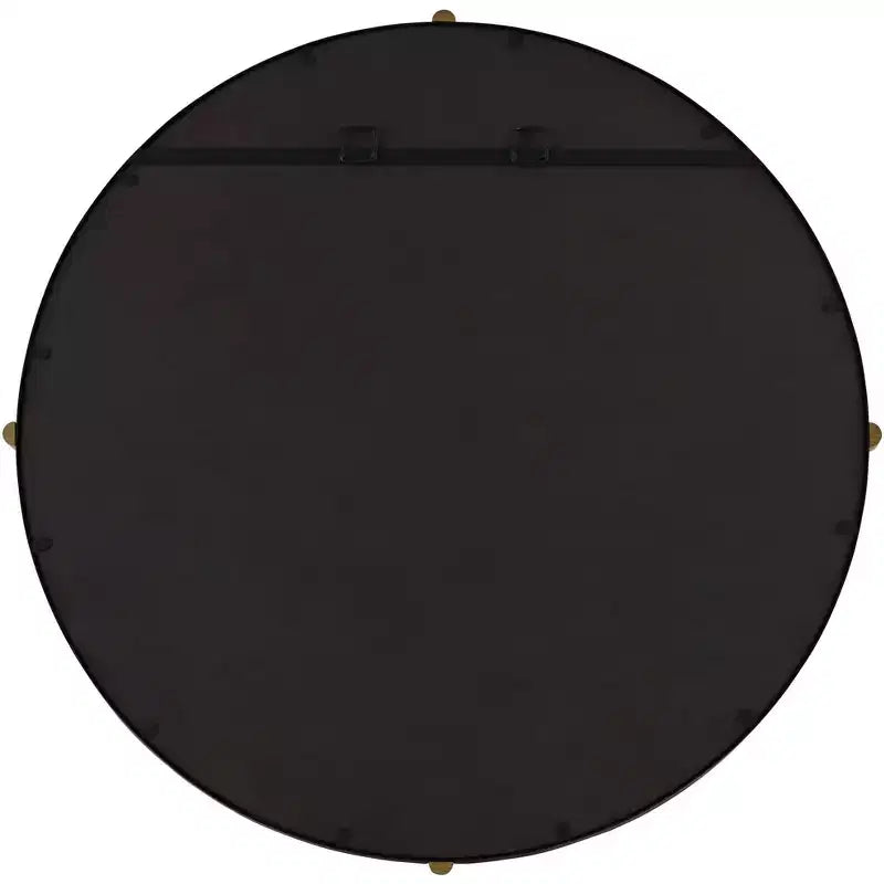 Uttermost Ronson 34 Gold and Matte Black Round Wall Mirror