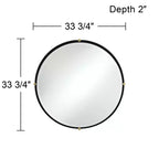 Specchio da parete rotondo Uttermost Ronson 34, oro e nero opaco