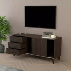 Mobile TV Parker con ante scorrevoli e cassetti, Marrone Scuro
