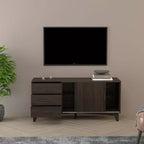 Mobile TV Parker con ante scorrevoli e cassetti, Marrone Scuro
