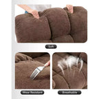 GustoWave Poltrona reclinabile girevole oversize per adulti, reclinabile manuale a 360°, comodo divano reclinabile in morbido tessuto