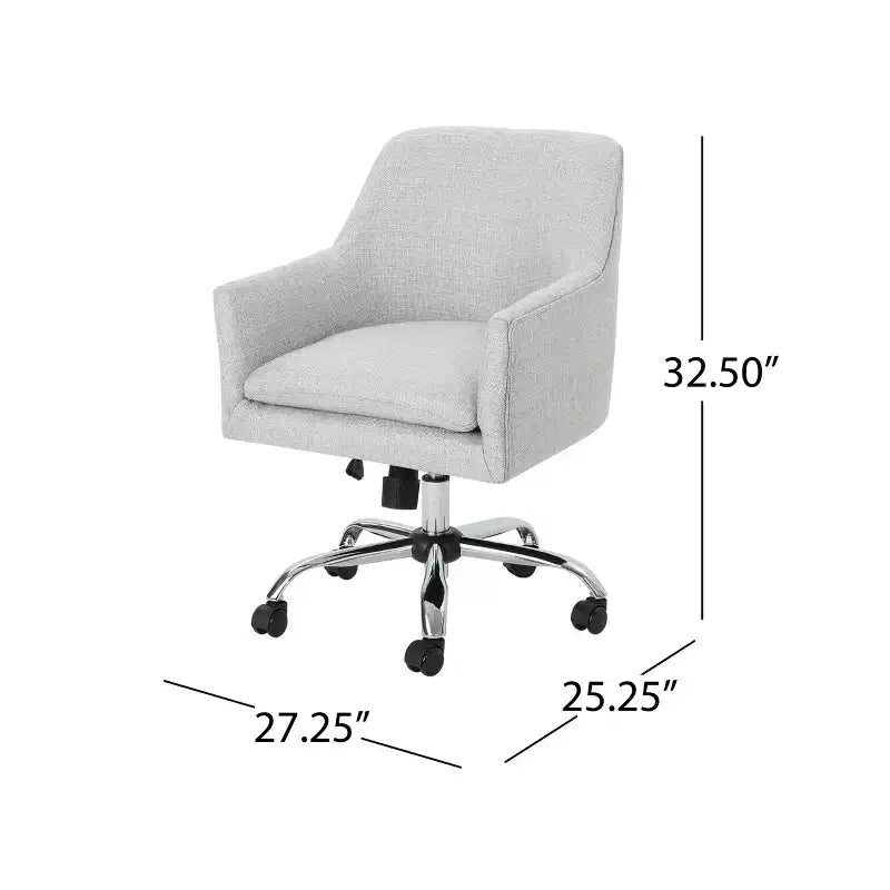 Morgan Mid-Century Modern Adjustable Height Fabric Home Office Chair